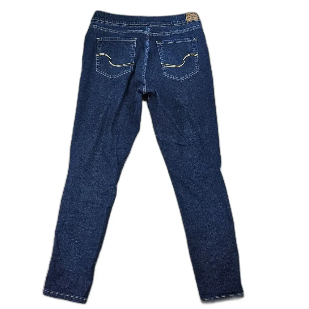 Signature Levi Strauss Pull-On Skinny Jeans Dark Wash Women’s 12/31 Stretch - Picture 3 of 14